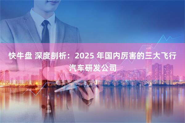 快牛盘 深度剖析：2025 年国内厉害的三大飞行汽车研发公司