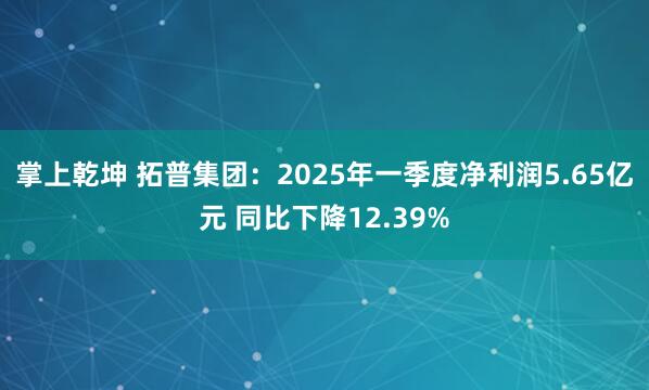 掌上乾坤 拓普集团：2025年一季度净利润5.65亿元 同比下降12.39%
